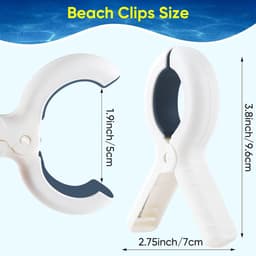 Thijox - 8 Stuks Handdoekclips voor Ligstoelen - Grote Witte Strandhanddoekclips - Zonnebedhanddoekclips - Handdoek Haringen voor Strand en Camping - — thumbnail 4
