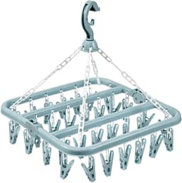 Thijox - Droogrek met 32 tangen, draaibaar wasrek, inklapbaar en winddicht voor binnen en buiten, ideaal voor tuin, balkon, camping en meer — thumbnail 1
