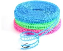 Waslijn Set - Drogere Touwen - Buiten Drogen - Windproof Ontwerp - 3x 5 Meter - Multi Color