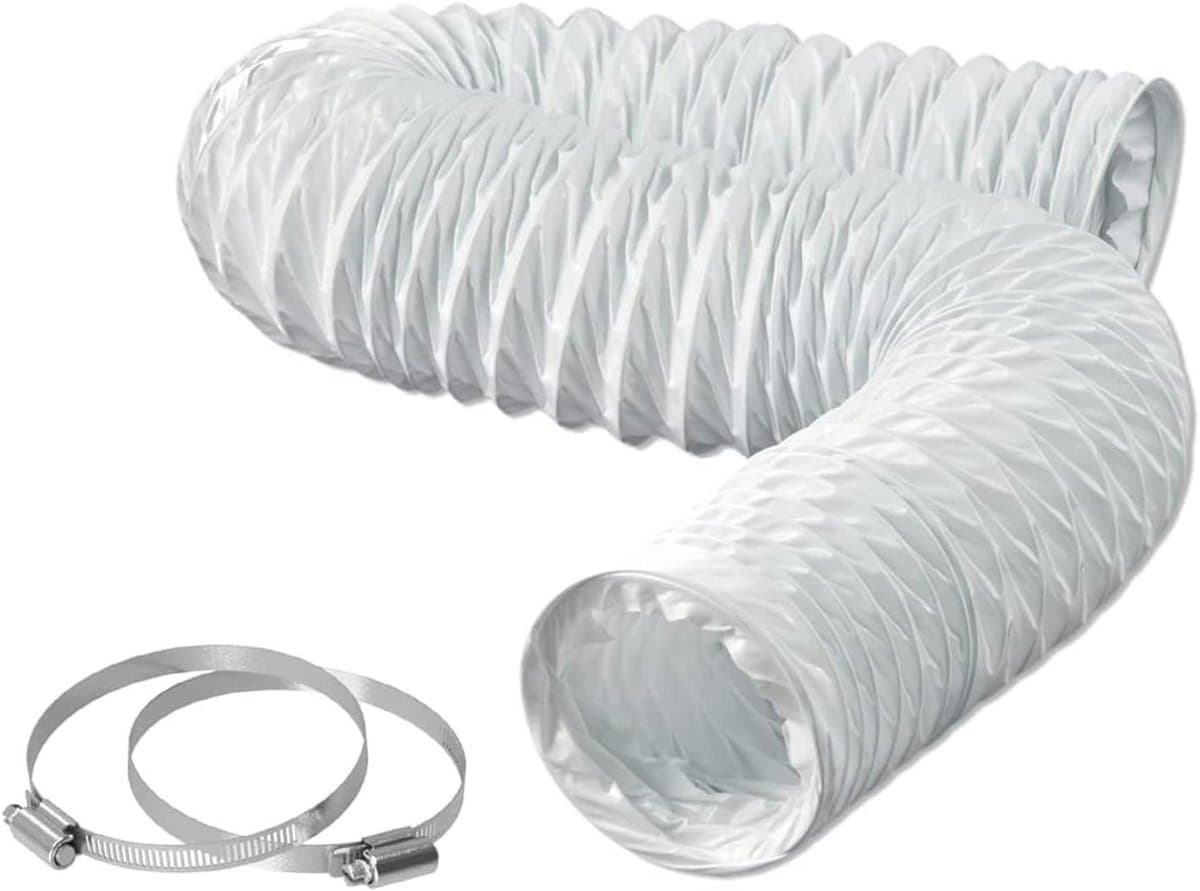 Afzuigslang PVC Flexibel - Ventilatieslang Afzuigkap - Lucht Afvoeren - Versterkt met Staaldraad - 102mm x 2.5m - Wit — afbeelding 1