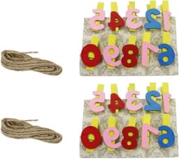 Houten Wasknijpers - Decoratieve Clips - Foto's Ophangen - Natuurlijk Materiaal - 20 Stuks - Meerkleurig — thumbnail 1
