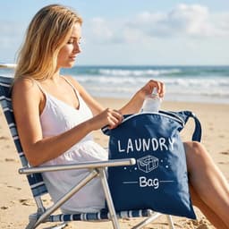 Reistas voor vuile was, waterdichte tas met ritssluiting voor reizen, voor vuile was en badkleding, droge waszak voor camping, wasbaar (bordeaux + marineblauw) — thumbnail 3