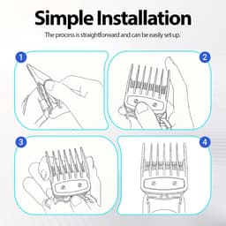 SnelShoppen - Combs Kammenset 10 Stuks - Volledige Grootte Beschermers 1/16 tot 1 Inch - Gekleurde Metalen Clips voor Tondeuses - Grijs — thumbnail 3