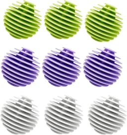 SnelShoppen - 9 stuks 5,5 x 5,5 cm herbruikbare droogballen, antistatisch, vermindert kreukels en pluisjes, pluizig zacht wasgoed, ideaal voor de drog — thumbnail 1