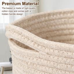 Byshayne- Wasmand met handgrepen - Opbergmand - Katoenen touwmand - Beige - Compact 30 cm x 30 cm - Ideaal voor speelgoed en wasgoed — thumbnail 2
