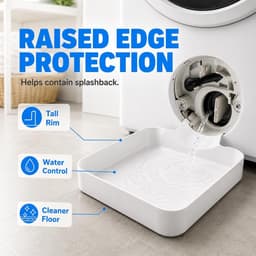 2 Stuks Afvoerbak voor Wasmachines - Lekbak voor Wasmachines - Wasmachine Opvangbak - Eenvoudige Installatie - Voor Wasmachine en Vaatwasser - Voor Kelders, Appartementen, Stacaravans, Garages en Huurwoningen - Wit — thumbnail 4