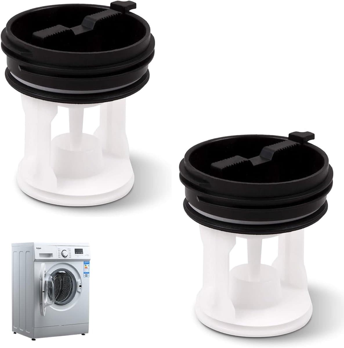 Pluizenfilter - 2 Stuks - Wasmachine Pluizenverzamelaar - Wasmachine Filter - 63 × 45 Mm - Herbruikbaar - Accessoires Voor Wasmachines - Hoogrendementsfilters - Geschikt Voor Wasmachines Van Verschillende Merken — afbeelding 1
