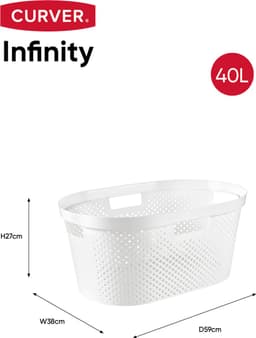 Curver Infinity Recycled Dots Wasmand - 40L - 2 stuks - Wit — thumbnail 2