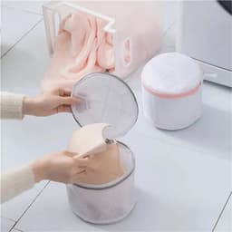 4-stuks Waszak voor bh's - Waszak van mesh - Waszak met honingraatstructuur - Beschermende waszak - Waszak voor de wasmachine - Waszak - 15*17 cm - Geschikt voor ondergoed, nauwsluitende kleding en slips - Wit — thumbnail 2