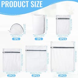 Wasnetjes met ritssluiting - Wit - Diverse maten - Polyester mesh waszakken - Voor wasmachine en reisorganisatie — thumbnail 3