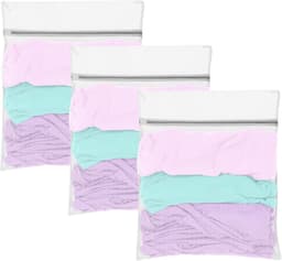 Wasnetjes met ritssluiting - Wit - 4 stuks S - Mesh waszakken van polyester - Voor delicate was — thumbnail 3