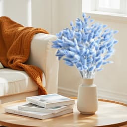 Gedroogde konijnenstaartbloemen, konijnenstaart, pampasgras, gedroogde bloemen, decoratief pampasgras, blauw gedroogd pampasgras, decoratie, geschikt voor thuis, bruiloften — thumbnail 4