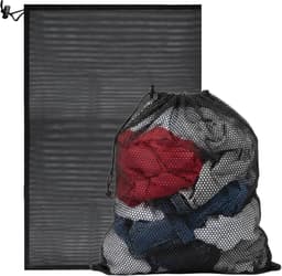 Waszakken voor wasgoed, net, 70 x 90 cm, grote waszakken met trekkoord, herbruikbaar, voor wasmachine, jas, beddengoed, ondergoed, kleding — thumbnail 2
