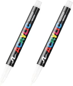 2 Witte Textielstiften Wasmachinebestendig - Waterdichte Stofverfstiften voor T-Shirts, Textielmarkers — thumbnail 1