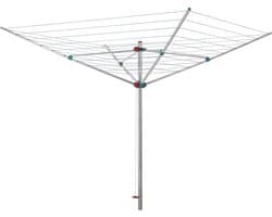 Droogmolen Tuin - Wasrek Buiten - Buiten Wassen Drogen - Grote Randlengtes - 40 meter lijn - Zilver