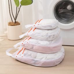 Dubbele Laag Wasnet met Rits en Handvatten, 4 Stuks, Geschikt voor Ondergoed, Handdoeken en Kleding met Haken — thumbnail 2