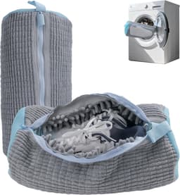 SnelShoppen - Grey Wasmand voor Schoenen - Herbruikbare Waszakken met Verborgen Rits - 360° Reiniging voor Alle Schoenmaten en -Types — thumbnail 1