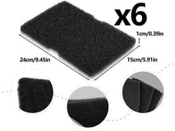 Filterspons 6 Stuks - Filterschuim - Droger Filter - Compatibel met Beko/Droger - 240 x 155 x 10 mm - Hoogwaardige Kwaliteit - Drogerfilter — thumbnail 2