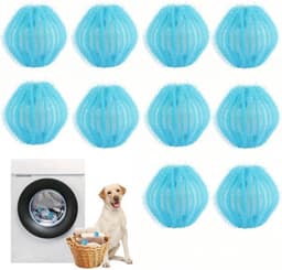 Verpakking van 20 herbruikbare haarverwijderaars Geschikt voor de wasmachine, blauwe wasballen van gaas. — thumbnail 1