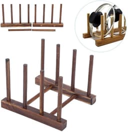 Droogrek Ruimtebesparend - Opvouwbaar - Serviesdroger - 4-zuilmodel - Composiet Hout - Makkelijk te Reinigen - Vaatdroger — thumbnail 4