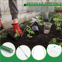 SnelShoppen - Tunnels voor Tuin - 70-delige Fiberglas Tunnelboog Set voor Raised Bed, Folietunnel, Tuin Arches, Grondankers, Groene Kleur — thumbnail 5
