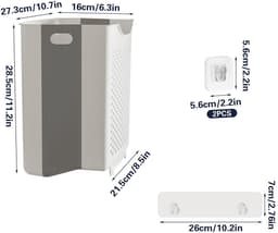 Omgoods - Vouwbare Wandopbergmand voor Wasgoed 29 x 28 x 16 cm — thumbnail 3