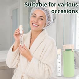 4 in 1 Reis Doseerfles, Lekvrij Herbruikbare Reisflesjes voor Shampoo Lotion Conditioner & Crème Draagbare Toilethouder voor Vakantie & Zakenreis met Etiket (Groen) — thumbnail 3