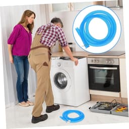 Afvoerslang Wasmachine - Waterinlaat Slang - Afvoeren Water - Versterkt Flexibel Materiaal - 160 Centimeter - Blauw — thumbnail 2