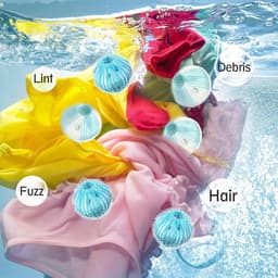 SnelShoppen - Haarverwijderaar voor Wasmachine, Dierenhaar Vanger, Wasballen voor Kat/Dog, Microvezel, 4 Stuks, Beschermt Kleding, Vermindert Kreuken, — thumbnail 4
