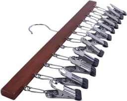 Massief houten haakclip, houten waslijn met 12 clip voor jeans Rokken sokken broekhangers 38x21cm — thumbnail 5