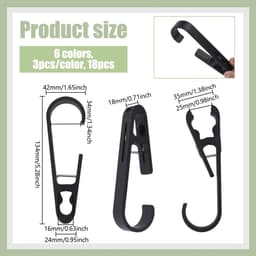 Grote Wasknijpers - Kledingclips Ophangen - Kleding Organiseren - Duurzaam Kunststof Materiaal - 13.4 cm Lang - 6 Kleuren — thumbnail 3
