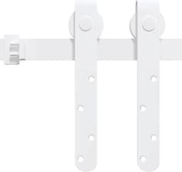 vidaXL - Ophangset - voor - minischuifdeur - 152 - cm - koolstofstaal - wit — thumbnail 4