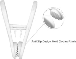 25 stuks- wasknijpers-wasknijpers kunststof -wasknijpers groot-wasknijpers plastic -Droogrek Knijpers -Knijpers-Binnen en Buiten-Strandlaken Knijpers - Badlaken Clips -Voor Handdoeken, Hoed, Jurken,Badhanddoek-Winddicht-Anti Slip-Wit-7cm — thumbnail 3