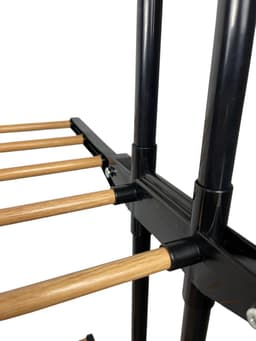 Kleding Airer Kleding Droogrek Extra Grote 4 Tier Kleding Paard Droogtoren Inklapbaar Rvs Kledingstuk Wasserij Kleding Droger Rekken Hout Effect — thumbnail 4