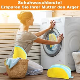 Schoenenwaszak voor de wasmachine, multifunctionele bescherming voor sneakers en schoenen, 1 stuk (Geel) — thumbnail 3