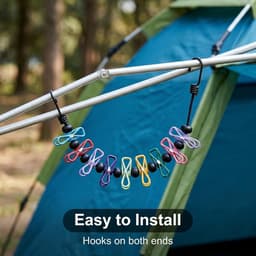 Waslijn uittrekbaar - Zwart - 1,8-3 m - PVC-gecoat Staal - Flexibele Reiswaslijn voor Camping en Reizen — thumbnail 3