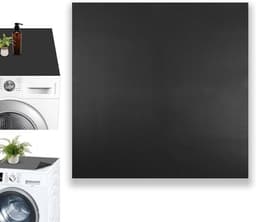 Zachte en op maat te snijden wasmachineafdekking 60 x 60 cm, antislip, universeel voor wasmachine en droger, zwart, ideaal voor badkamer en keuken — thumbnail 1