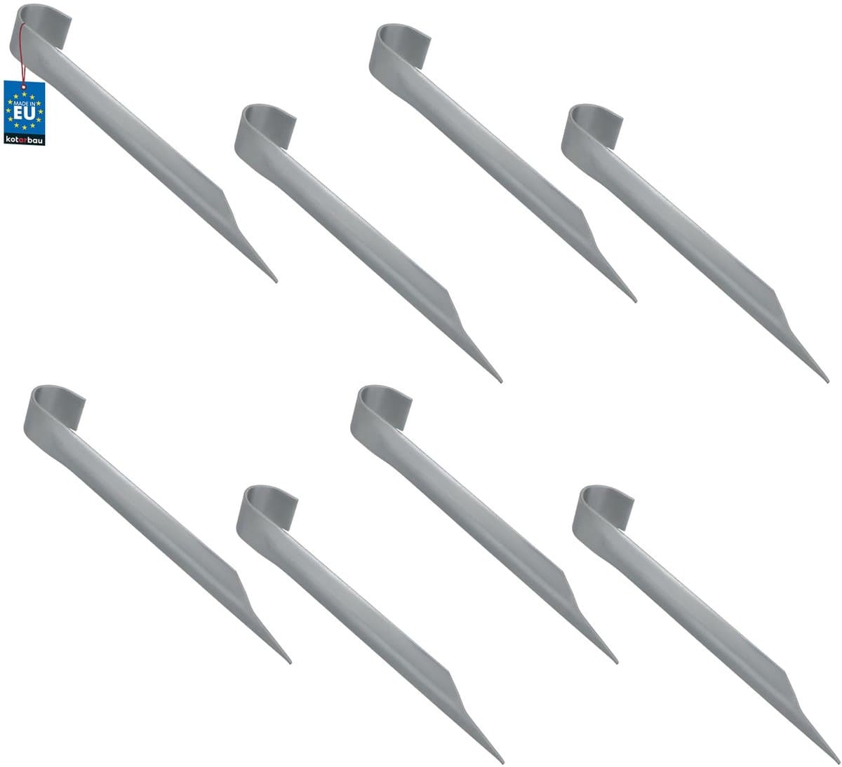 KOTARBAU® 8 Stuks - Grondankers voor Trampoline - Trampoline Ankers 350 mm - Bodemankers - Verzinkte Grondankers - Zilver — afbeelding 1