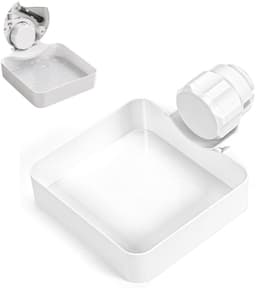 Lekbak Wasmachine - Afvoerbak voor wasmachine - Afvalwaterbak van de wasmachine - Afvalwateropvangbak - 16 × 18cm - Geschikt voor wasmachines - Met lekbak + universele geleidingsplaat + moer - Universeel - Wit — thumbnail 1