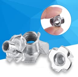 SnelShoppen - T-nut 4-tanden voor houtbewerking, gegalvaniseerd koolstofstaal, M4×50, schroefsets, roestbestendig, meubelaccessoires, eenvoudig te ins — thumbnail 4