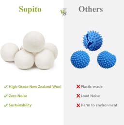 Solidchoice - Set van 6 Herbruikbare Wol Droogballen voor de Wasdroger — thumbnail 2
