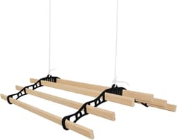 Kledingdroger plafondpulley 6 latten - 0.9m zwart - traditioneel ontwerp - ruimtebesparend gebruik - SnelShoppen — thumbnail 1