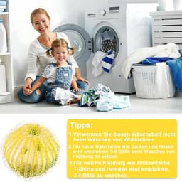 Wasmachine, pluisballen, wasmachine, pluisbal voor wasmachine, voor hondenharen en kattenhaarverwijderaar, wasmachine (geelwit) — thumbnail 4