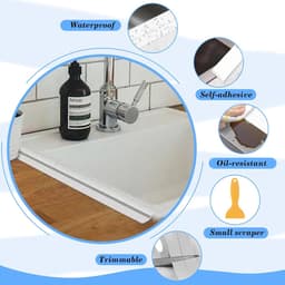 5 m zachte plint, zelfklevend, wit, pvc, doucheafdichting, plint, waterdicht, badkamer, plakband, zelfklevend, geschikt voor keuken, toilet, schimmelbestendig, afdichting — thumbnail 3