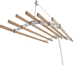 plafond ophangbaar Wit 180cm (L) x 56cm (W) x 14cm (H) katrol ruimtebesparend eenvoudig te bevestigen 6 duurzame houten latten — thumbnail 2