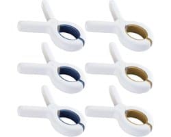 Grote Strandhanddoekclips 6 Stuks - Winddichte Kunststof Klemmen - Robuuste Wasknijpers voor Zware Kleding en Handdoeken