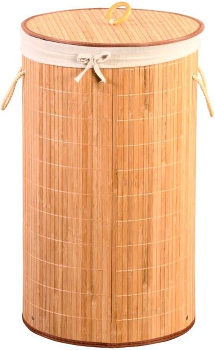 Wasmand, 60 x 35 cm, gemaakt van FSC bamboe, polyester binnenzak, deksel — afbeelding 1