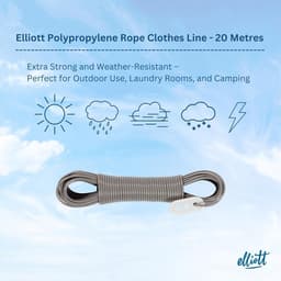 15 meter stalen kern waslijn - extra sterk - PVC gecoat - weer- en roestbestendig - wit/grijs - voor buiten en camping Waslijndraad met stalen kern — thumbnail 5