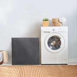 Basic wasmand - Opvouwbaar - 2 compartimenten - 120 liter - Zwart — thumbnail 4