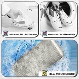 Waszak voor schoenen - 2 stuks - waszakken met ritssluiting - herbruikbaar - sportschoenen - grijs — thumbnail 5